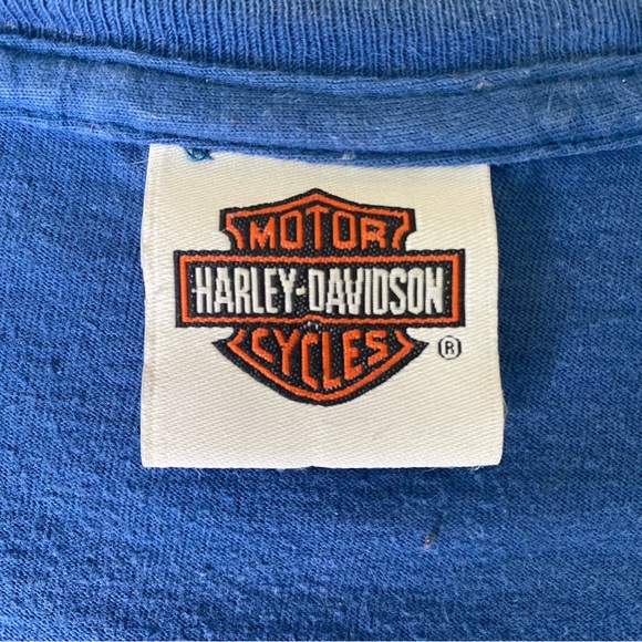 Men’s Harley Davidson T-shirt Flint, Michigan 100% Cotton XL Blue - Picture 4 of 6